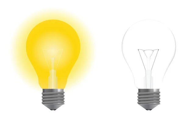 Lumineux et éteint ampoule électrique ensemble — Image vectorielle