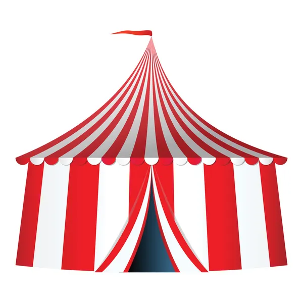 Cirkusový stan s vlajkou vektorové ilustrace — Stockový vektor