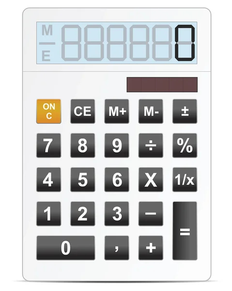 Biały kalkulator elektroniczny ilustracja wektorowa — Wektor stockowy
