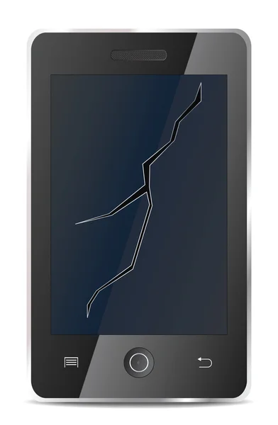 Sérült mozgatható telefon — Stock Vector