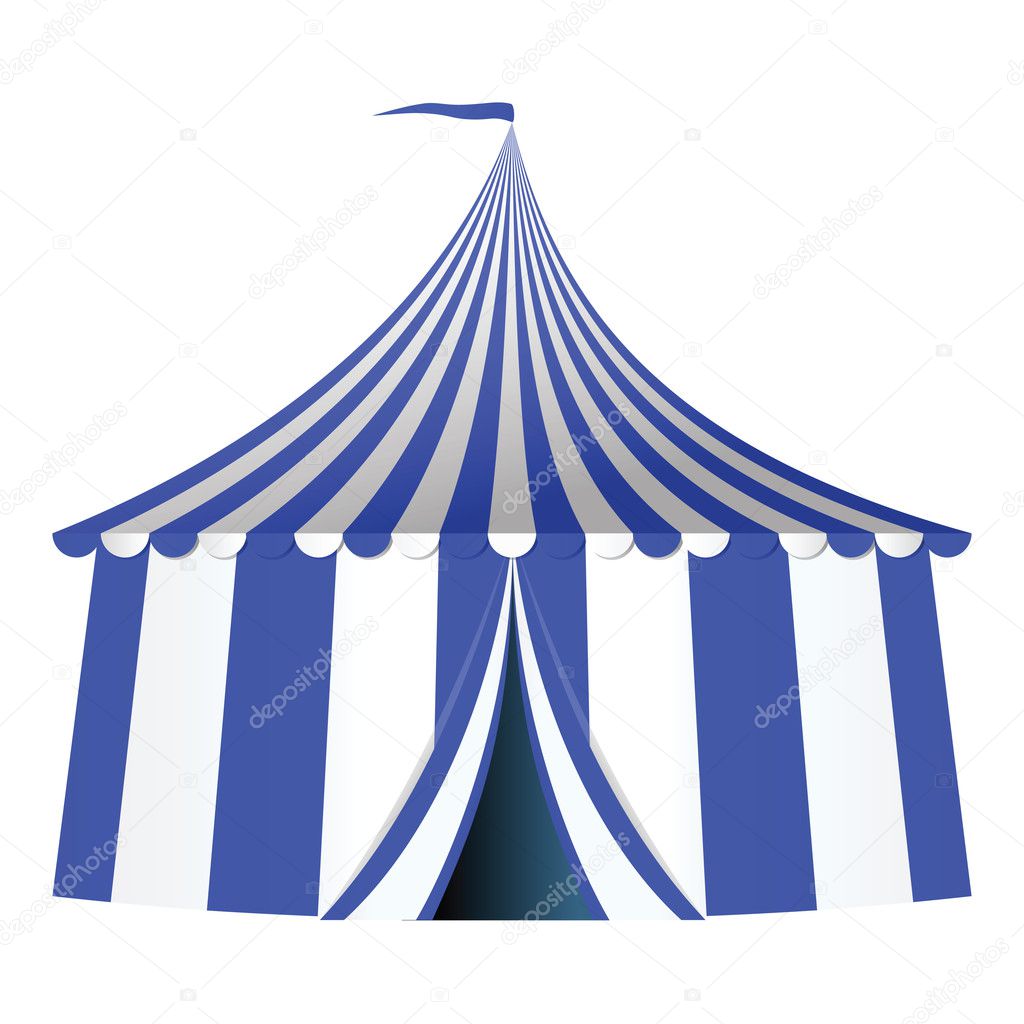 Circus tent with flag vector illustration