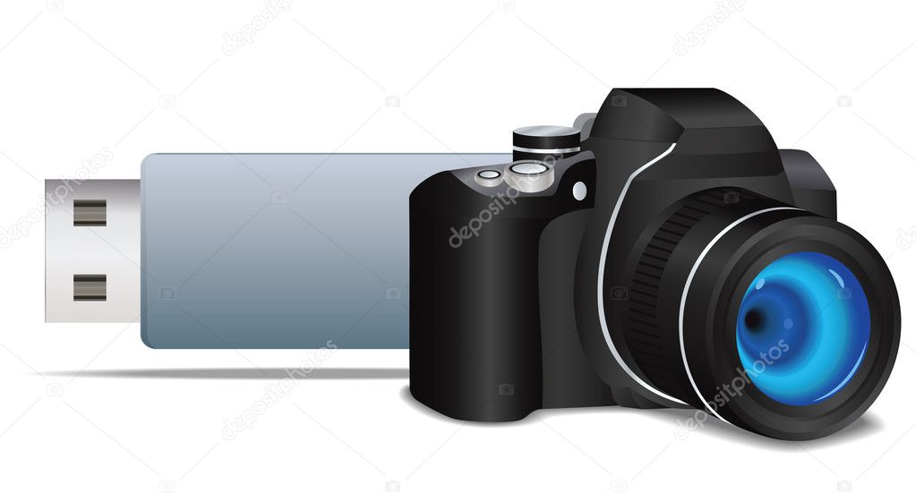 USB flash drive with camera icon