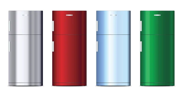 Conjunto de refrigeradores de colores — Vector de stock