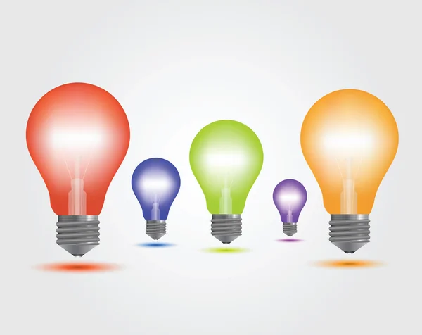 Vector Colorful Light Bulbs set — Stock Vector