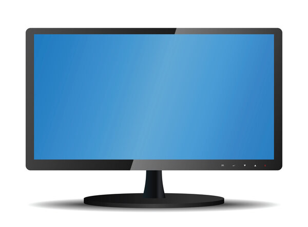 ЖК-телевизор монитор. Иллюстрация на белом фоне