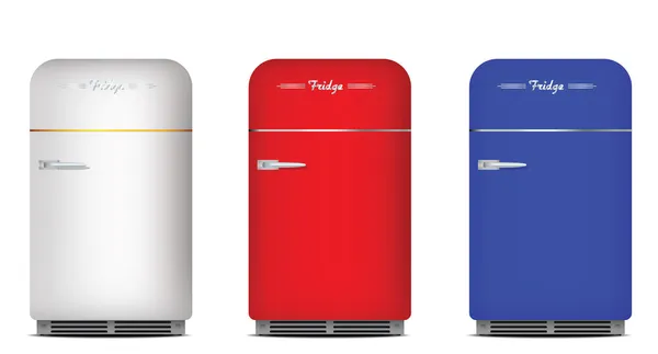 Set von Retro-Kühlschränken — Stockvektor
