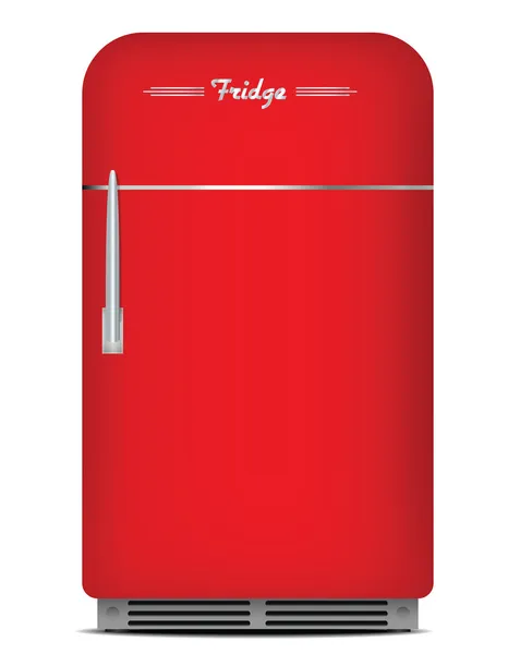 Roter Retro-Kühlschrank — Stockvektor