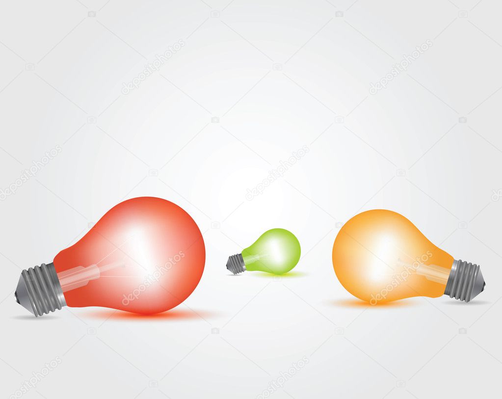 Vector Colorful Light Bulbs set