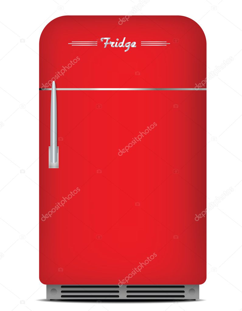 Red retro fridge