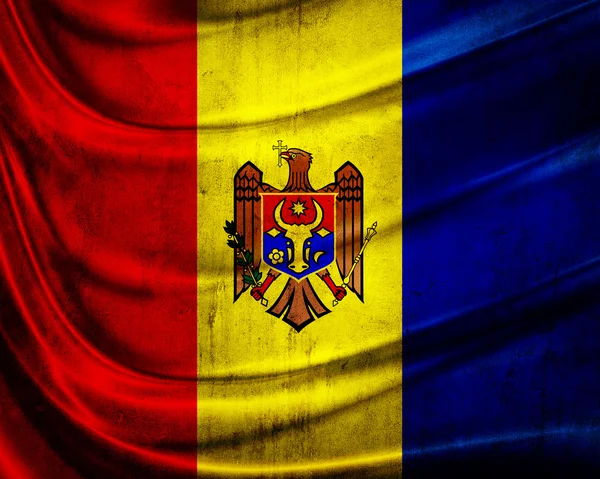 Bandera de Grunge Republic of Moldova — Foto de Stock