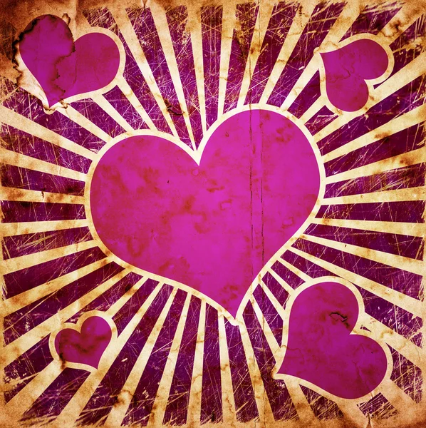 Grunge kalp kırmızı seamless modeli — Stok fotoğraf