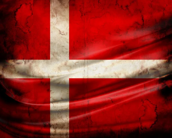 Grunge zászló Dania — Stock Fotó