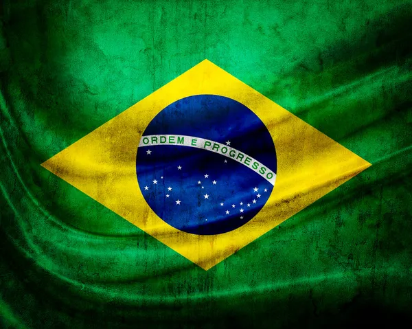 Grunge vlag Brazilië — Stockfoto