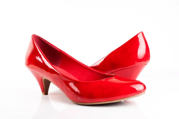 Rote Frau tanzende Schuhe lizenzfreie Stockbilder