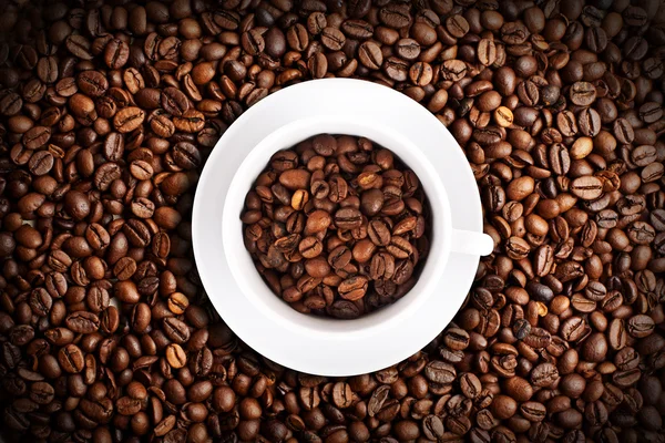 Kaffeebohnen Nahaufnahme Hintergrund Stockfoto