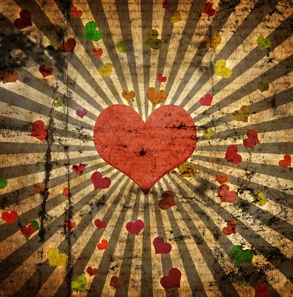 Abstrakter Grunge-Hintergrund mit Herzen — Stockfoto