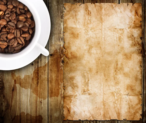 Menu restauracji stary papier i kawy — Zdjęcie stockowe