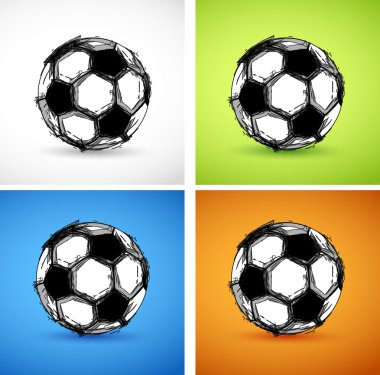 Soccer ball color set clipart