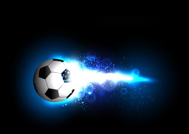 Football light banner with a soccer ball clipart