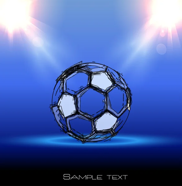 Affiche grunge football avec un ballon — Image vectorielle