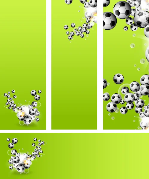 Hintergrund oder Karte mit Fußballbällen — Stockvektor