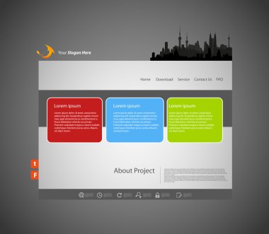 Website template, city design clipart