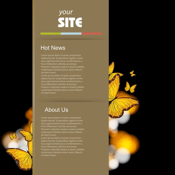 ウェブサイト レトロなテンプレート、ベクトルのデザイン — ストックベクタ