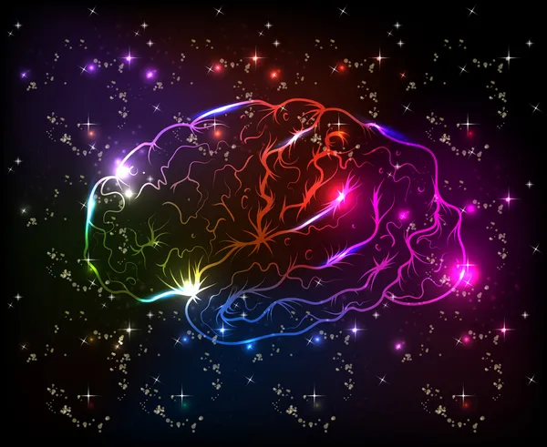 Brain bokeh abstract light background — Stock Vector