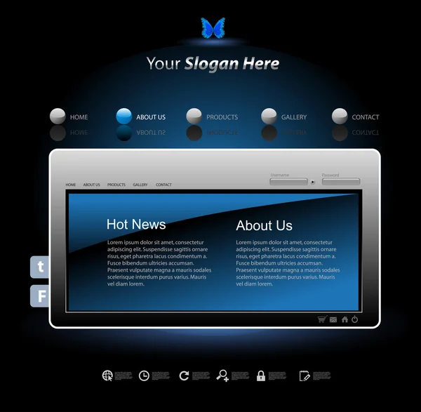 Conception de site Web modèle moderne — Image vectorielle