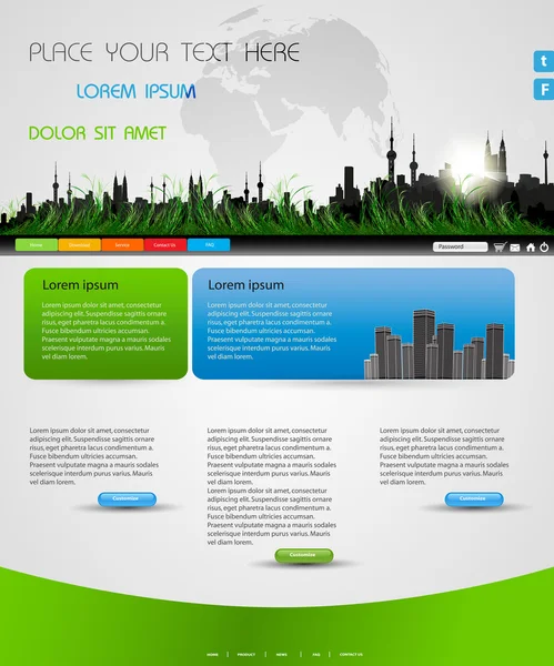 Pagina web city design per le imprese — Vettoriale Stock