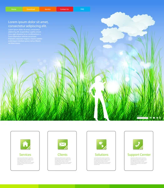 Дизайн макета природи веб-сторінки — стоковий вектор