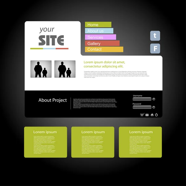 Modelo de design de site — Vetor de Stock
