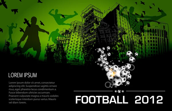 Ποδόσφαιρο grunge πόλη αφίσα — Διανυσματικό Αρχείο