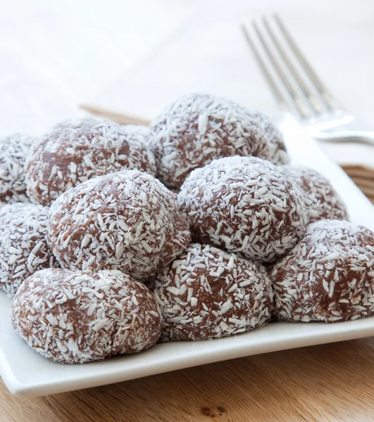 Kokosnoot crusted chocolade ballen — Stockfoto