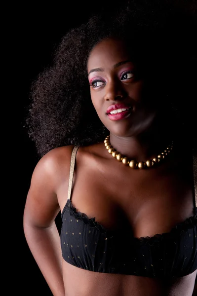 Portret seksowny czarny dama — Zdjęcie stockowe