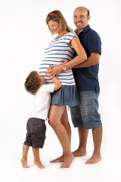 stock image Pregnanto woman with husband and son