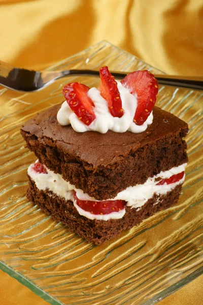 Strawberry brownie — Stock Photo, Image