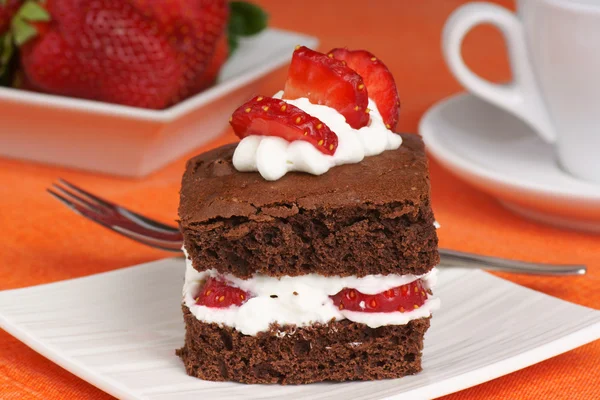 Strawberry brownie — Stock Photo, Image