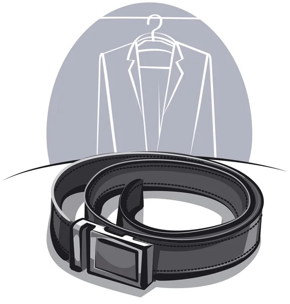 Men's leather belt — Stock Vector