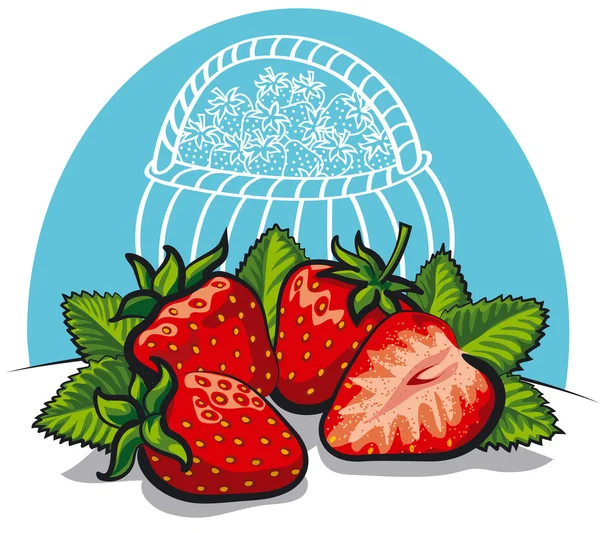 Świeże truskawki — Wektor stockowy