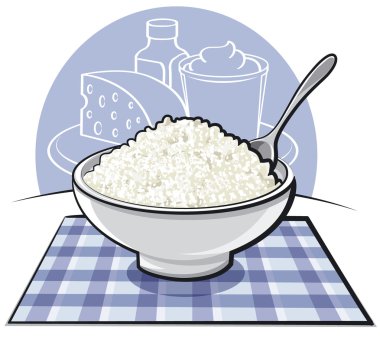 Fresh cottage cheese clipart