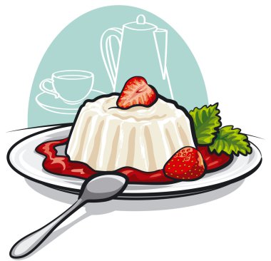 Dessert with cream clipart