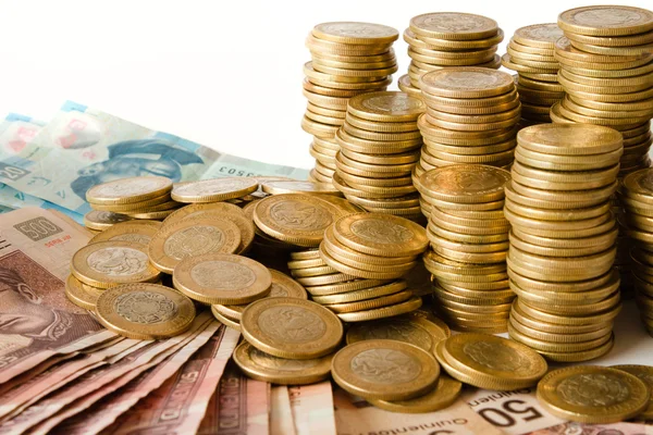 Um monte de dinheiro pesos mexicanos — Fotografia de Stock