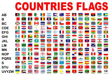 Countries flags clipart