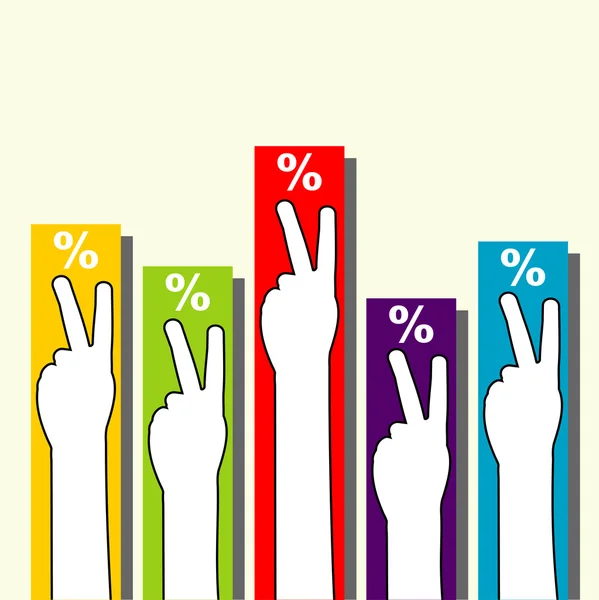 Mains votantes avec colonnes — Image vectorielle