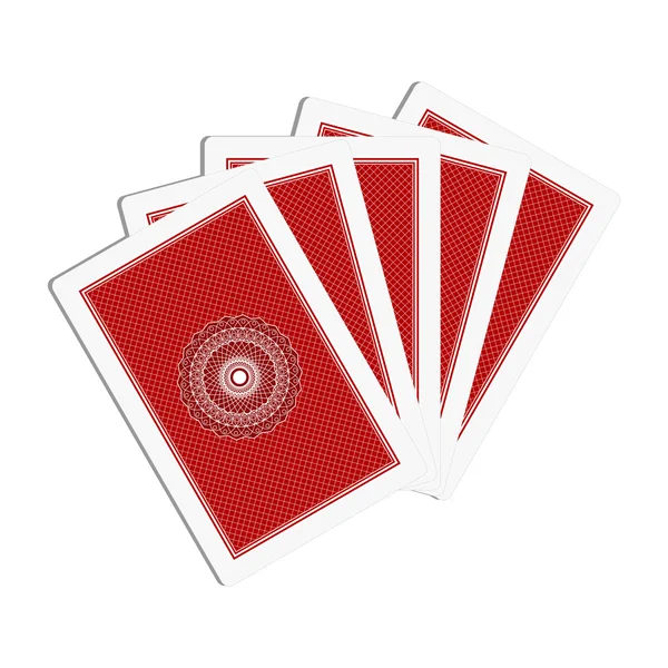 Giocare a carte sul retro su sfondo bianco — Vettoriale Stock