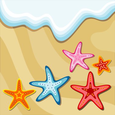 Deniz yıldızı ile yaz arka plan