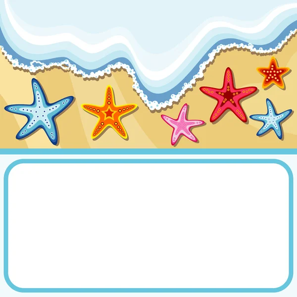 Summer background with sea stars — Stock Vector