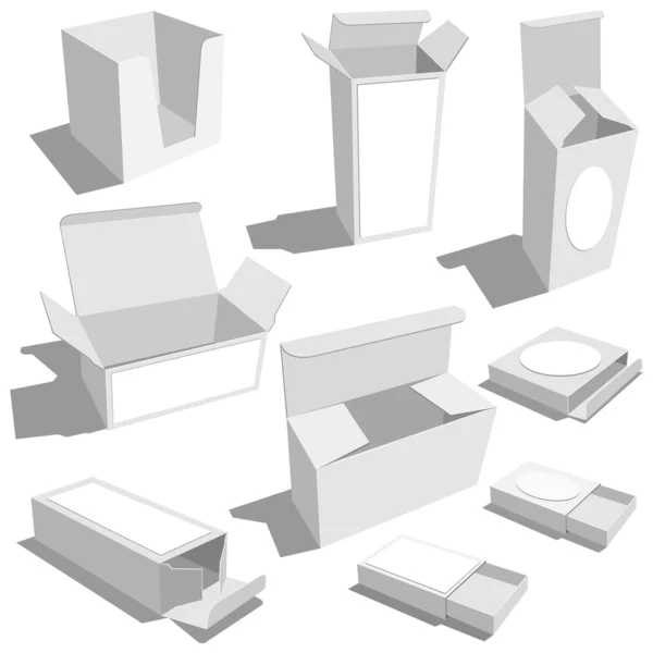 Cajas en blanco — Vector de stock