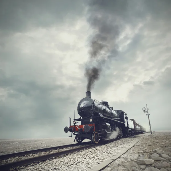 Comboio preto — Fotografia de Stock